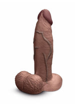 Load image into Gallery viewer, B-Vibe Slipskin Realistic Silicone Girthy Dildo - Chocolate - 7in
