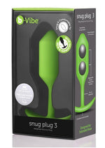Load image into Gallery viewer, B-Vibe Snug Plug 3 Silicone Weighted Anal Plug - Green/Lime