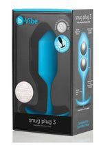 Load image into Gallery viewer, B-Vibe Snug Plug 3 Silicone Weighted Anal Plug - Teal