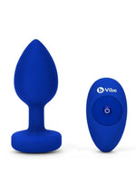 Load image into Gallery viewer, B-Vibe Vibrating Jewel Plug Rechargeable Silicone Anal Plug with Remote - Navy Blue - Large/XLarge