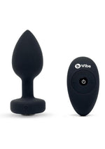 Load image into Gallery viewer, B-Vibe Vibrating Jewel Plug Rechargeable Silicone Anal Plug with Remote - Black - Large/Medium