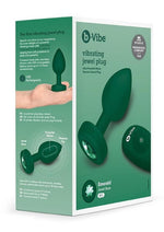 Load image into Gallery viewer, B-Vibe Vibrating Jewel Plug Rechargeable Silicone Anal Plug with Remote - Emerald/Green - Large/Medium