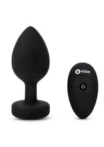 Load image into Gallery viewer, B-Vibe Vibrating Jewel Plug Rechargeable Silicone Anal Plug with Remote - Black - XXLarge