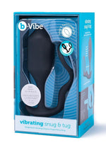 Load image into Gallery viewer, B-Vibe Vibrating Snug and Tug Rechargeable Silicone Cock Ring Andamp; Anal Plug - Black - XLarge
