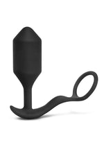 Load image into Gallery viewer, B-Vibe Vibrating Snug and Tug Rechargeable Silicone Cock Ring Andamp; Anal Plug - Black - XLarge
