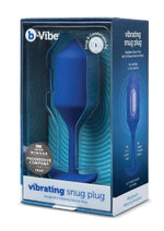Load image into Gallery viewer, B-Vibe Vibrating Snug Plug 4 Rechargeable Silicone Anal Plug - Blue/Navy