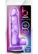 Load image into Gallery viewer, B Yours Sweet N&#39; Hard 4 Dildo with Balls - Purple - 7.75in
