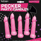 Bachelorette Party Pecker Party Candles - Pink - 5 Each Per Pack