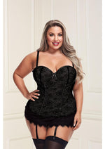 Load image into Gallery viewer, Baci Bustier and G-String - Black - 3XLarge/4XLarge
