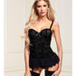 Baci Bustier and G-String - Black - Large