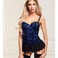 Baci Bustier and G-String - Blue - Large