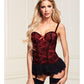 Baci Bustier and G-String - Red - Large