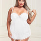 Baci Bustier and G-String - White - Queen/XLarge/XXLarge