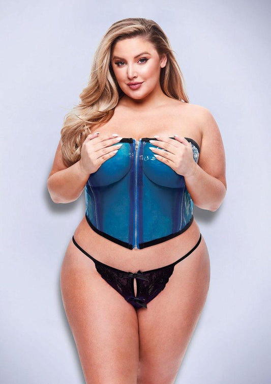 Baci Clear Pvc Bustier-Blue-1x/2x