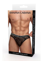 Load image into Gallery viewer, Banana Cabana Lace Nights Thong - Black - Medium/Small