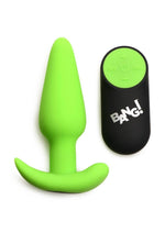 Load image into Gallery viewer, Bang! 21x Glow In The Dark Rechargeable Silicone Butt Plug with Remote - Green
