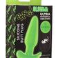 Bang! 21x Glow In The Dark Rechargeable Silicone Butt Plug with Remote - Green