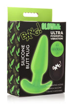 Load image into Gallery viewer, Bang! 21x Glow In The Dark Rechargeable Silicone Butt Plug with Remote - Green
