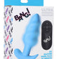 Bang! 21x Vibrating Silicone Rechargeable Swirl Butt Plug with Remote Control - Blue