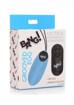 Load image into Gallery viewer, Bang! 28x Grooved Rechargeable Silicone Egg with Remote Control - Blue
