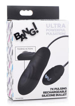 Load image into Gallery viewer, Bang! 7x Pulsing Rechargeable Silicone Bullet Vibrator - Black
