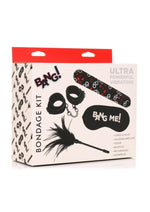 Load image into Gallery viewer, Bang! Bondage Kit - XL Bullet, Cuffs, Tickler, and Blindfold - Black
