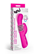 Load image into Gallery viewer, Bang! Come Hither Beaded Rechargeable Silicone Rabbit Vibrator - Pink
