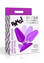 Load image into Gallery viewer, Bang! Flexible Vibrating Silicone Rechargeable Butt Plug - Purple
