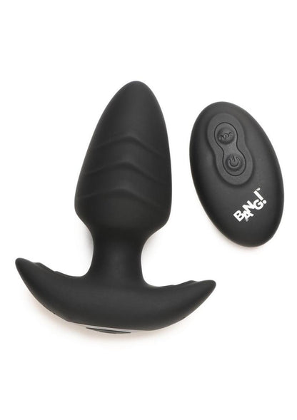 Bang Rotating Vibra Plug W/Remote Blk