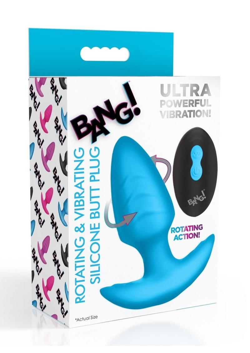 Bang Rotating Vibra Plug W/Remote Blu