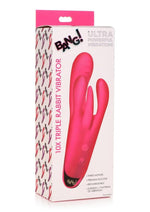 Load image into Gallery viewer, Bang! Triple Rabbit Silicone Vibrator - Pink