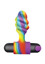 Load image into Gallery viewer, Bang Vibrating Rainbow Butt Plug Silicone Rechargeable - Multicolor