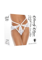 Load image into Gallery viewer, Barely Bare Butterfly Strap Lace Thong Panty - White - One Size
