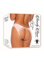Load image into Gallery viewer, Barely Bare Lace Edge Open Panty - Peach/Pink - One Size