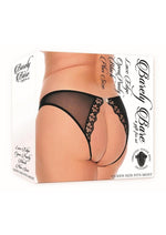 Load image into Gallery viewer, Barely Bare Lace Edge Open Panty - Black - Plus Size/Queen