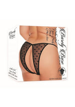Load image into Gallery viewer, Barely Bare Polka Dot Open Panty - Black - Plus Size/Queen