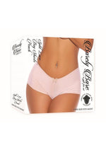 Load image into Gallery viewer, Barely Bare Split Lace Boy Shorts - Orange/Peach - One Size