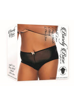 Load image into Gallery viewer, Barely Bare Split Lace Boy Shorts - Black - Plus Size/Queen