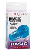 Load image into Gallery viewer, Basic Essentials Beaded Masturbator - Blue - 5in