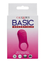 Load image into Gallery viewer, Basic Essentials Rechargeable Ridge Rider Silicone Cock Ring - Pink
