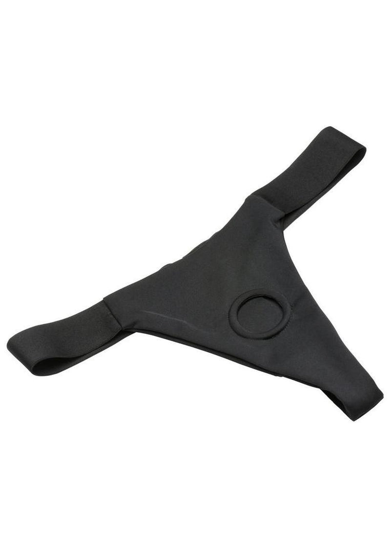 Bedroom Bliss ChÃ©rie Thong Strap-On Panty Harness - Black - Large