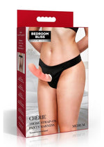 Load image into Gallery viewer, Bedroom Bliss ChÃ©rie Thong Strap-On Panty Harness - Black - Medium