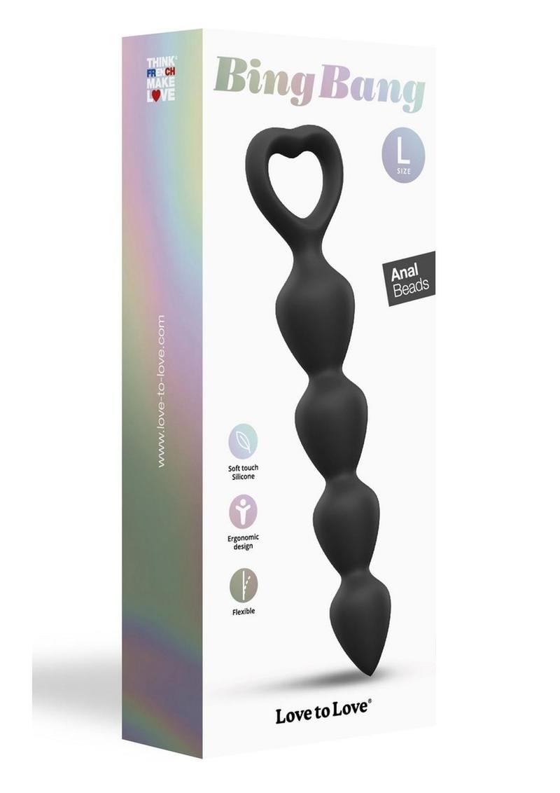 Bing Bang Silicone Anal Beads - Black/Black Onyx - Large