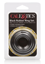 Load image into Gallery viewer, Black Rubber Cock Rings - Black - 3 Piece Set
