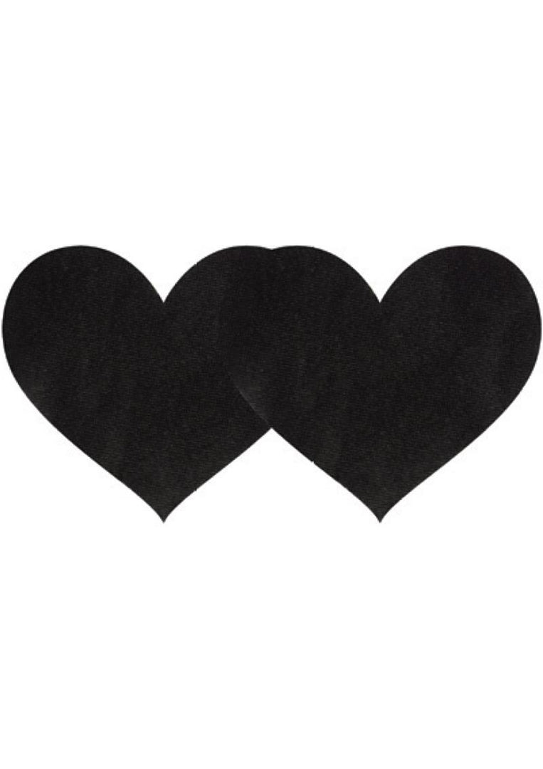 Black Satin Heart - Black - 2pk