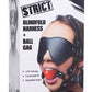 Blindfold Harness with Ball Gag - Black/Red