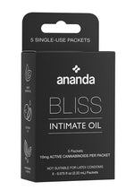 Load image into Gallery viewer, Bliss Intimate Oil Cbd Infused Individual Use - 10mg - 5 Packs Per Box/Pack
