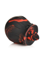 Load image into Gallery viewer, Bloomgasm Black Kiss Rimming Rose Rechargeable Silicone Clitoral Vibrator - Black/Red