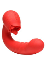 Load image into Gallery viewer, Bloomgasm Boom Bloom Thrusting and Licking Rechargeable Silicone Rose Vibrator - Red