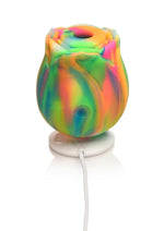 Load image into Gallery viewer, Bloomgasm Glow Rose Rechargeable Silicone Glow In The Dark Rose Clit Stimulator
